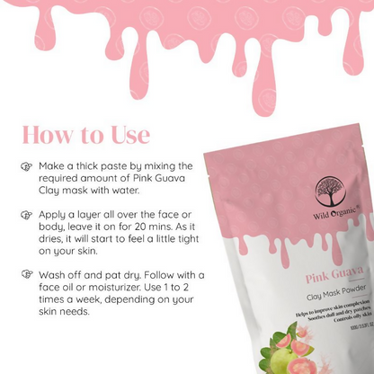 Wild Organic Pink Guvava Clay Mask Powder