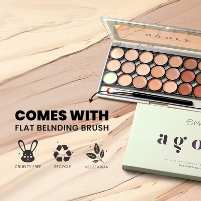 MARS Cosmetics 24 Shade Agory Cream Contour Palette With Brush - Shade-02