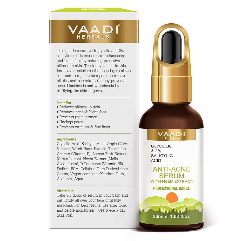 Vaadi Herbals Anti-Acne Serum With Glycolic & 2% Salicylic Acid - Drmedicart