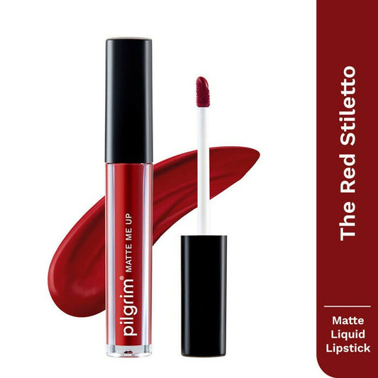 Buy Pilgrim Matte Me Up Liquid Lipstick The Red Stiletto from DrMediCart, Ship from India to USA