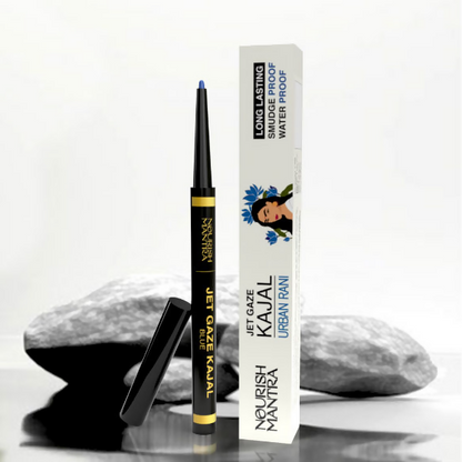 Nourish Mantra Jet Gaze Kajal Urban Rani - Blue with Almond Oil & Vitamin E