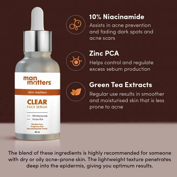 Man Matters Clear Face Serum for Men With Niacinamide & Zinc
