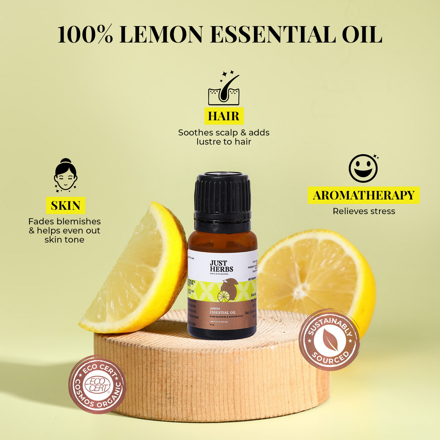 Just Herbs Lemon Essential Oil