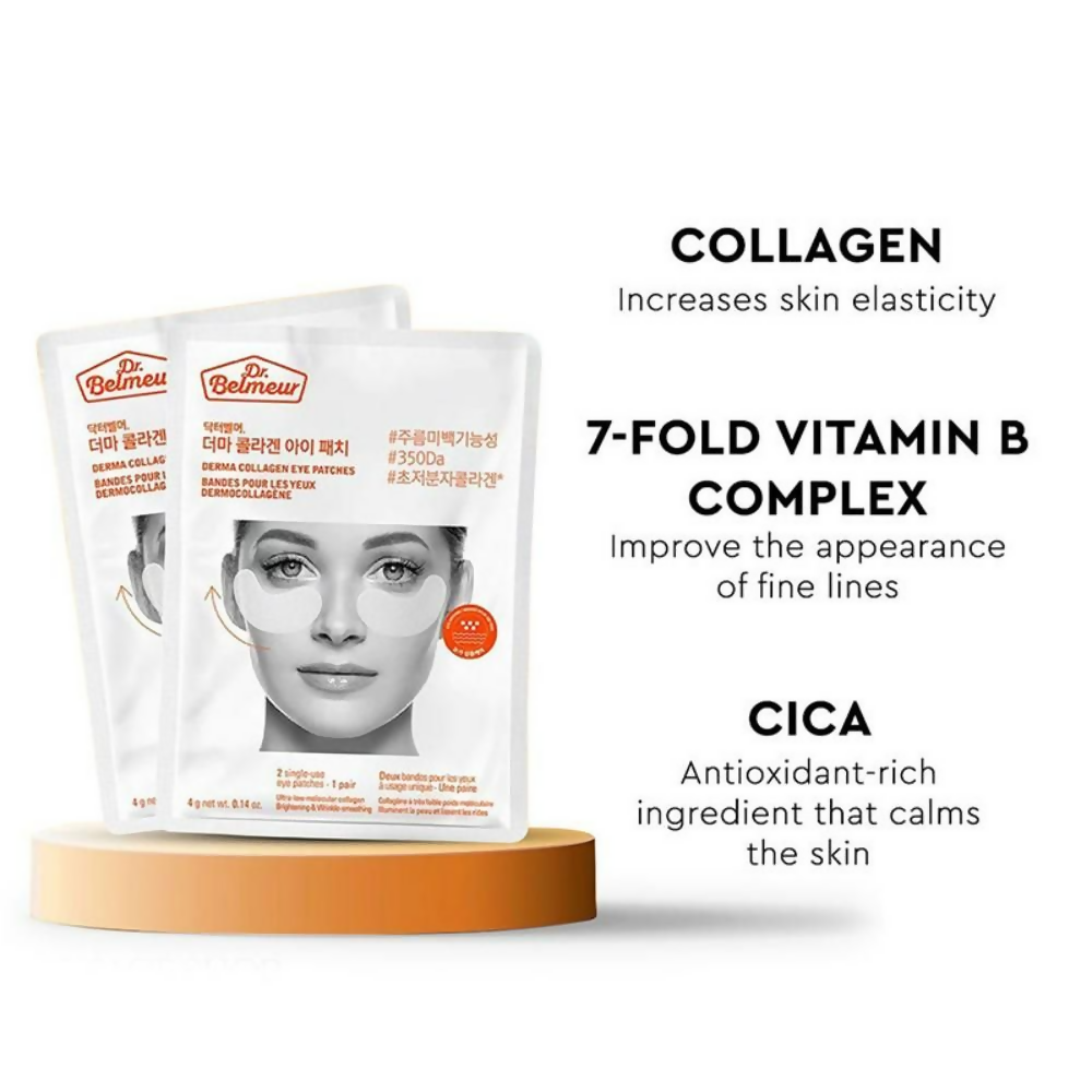 The Face Shop Dr.Belmeur Derma Collagen Hydrogel Eye Patches, For Under Eye Dark Cicle & Wrinkles