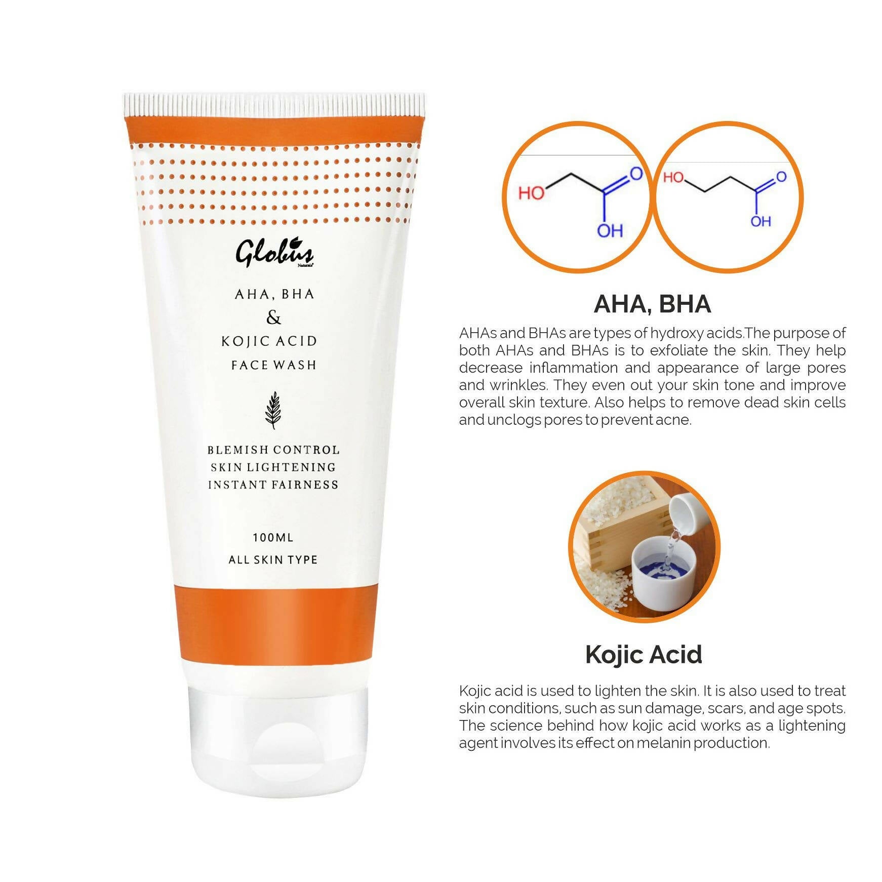 Globus Naturals AHA, BHA Herbal Face Wash