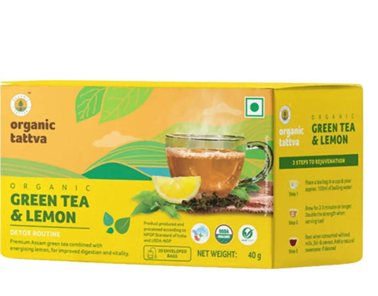 Buy Organic Tattva Green Tea & Lemon from DrMediCart, Ship from India to USA