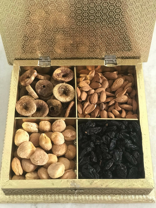 SK Mithaii | Assorted Peacock Design Dry Fruit Box | Almonds | Apricots | Figs | Black Resins