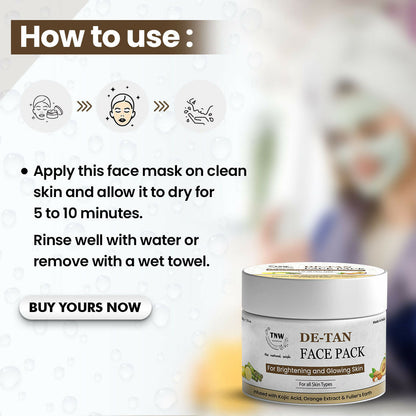 The Natural Wash De-Tan Face Pack for Glowing Skin