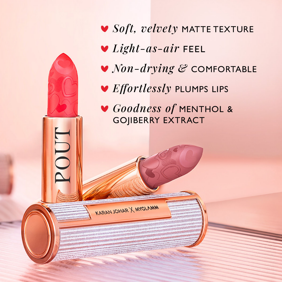 MyGlamm Pout By Karan Johar Intense Matte Plumping Lipstick - Sensational Pout