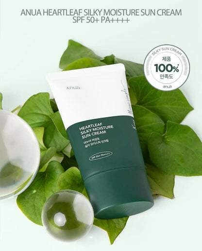 Anua Hearleaf Silky Moisture Suncream - Korean Skincare