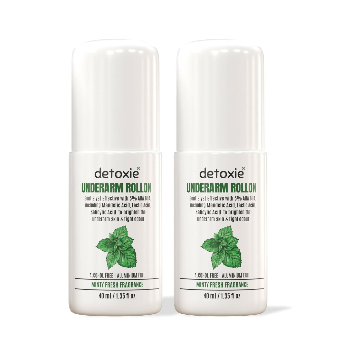 Detoxie 5% AHA BHA Underarm Lightening Deo Roll (Minty Fresh)