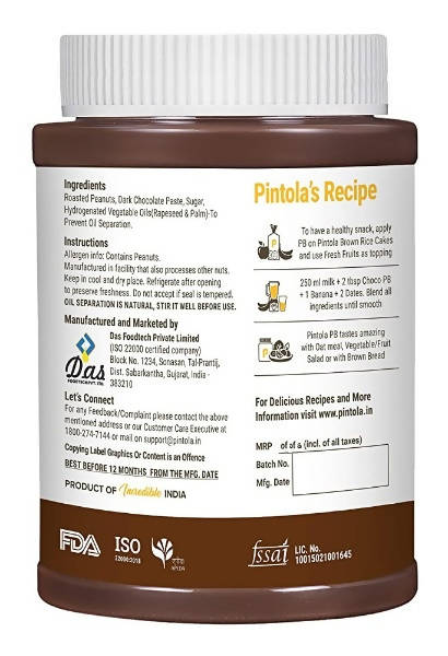 Pintola Dark Chocolate Crunchy Peanut Butter