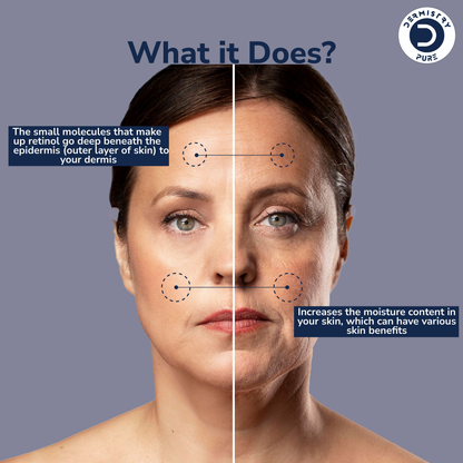 Dermistry 1% Retinol Hyaluronic Anti Aging Night Moisturizer Face Serum For Ageing Lines & Wrinkles