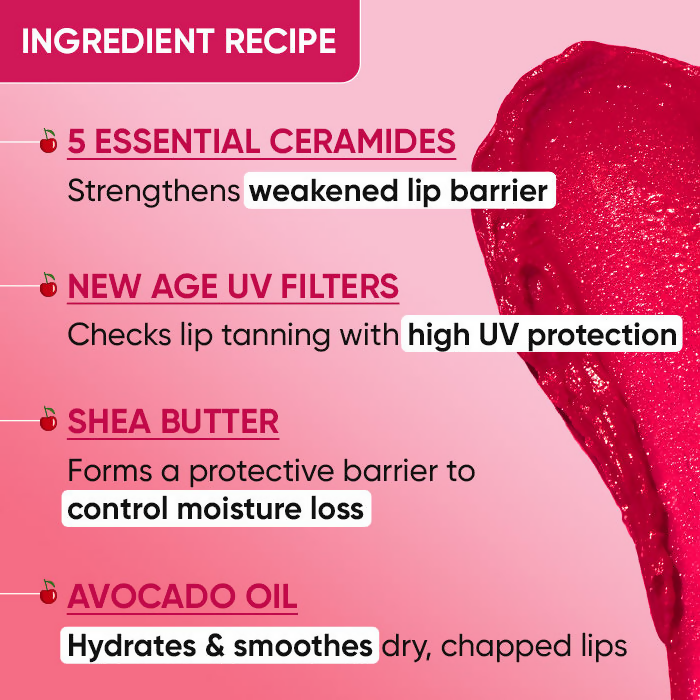 Dot & Key Barrier Repair Hydrating Lip Balm SPF 50 With Ceramides & Peptides Cherry Crimson