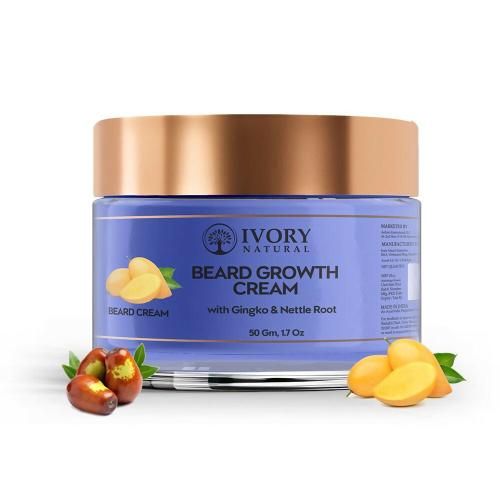 Ivory Natural Beard Growth Cream - Biotin Boosted Hair Follicle For New Hair Cycle