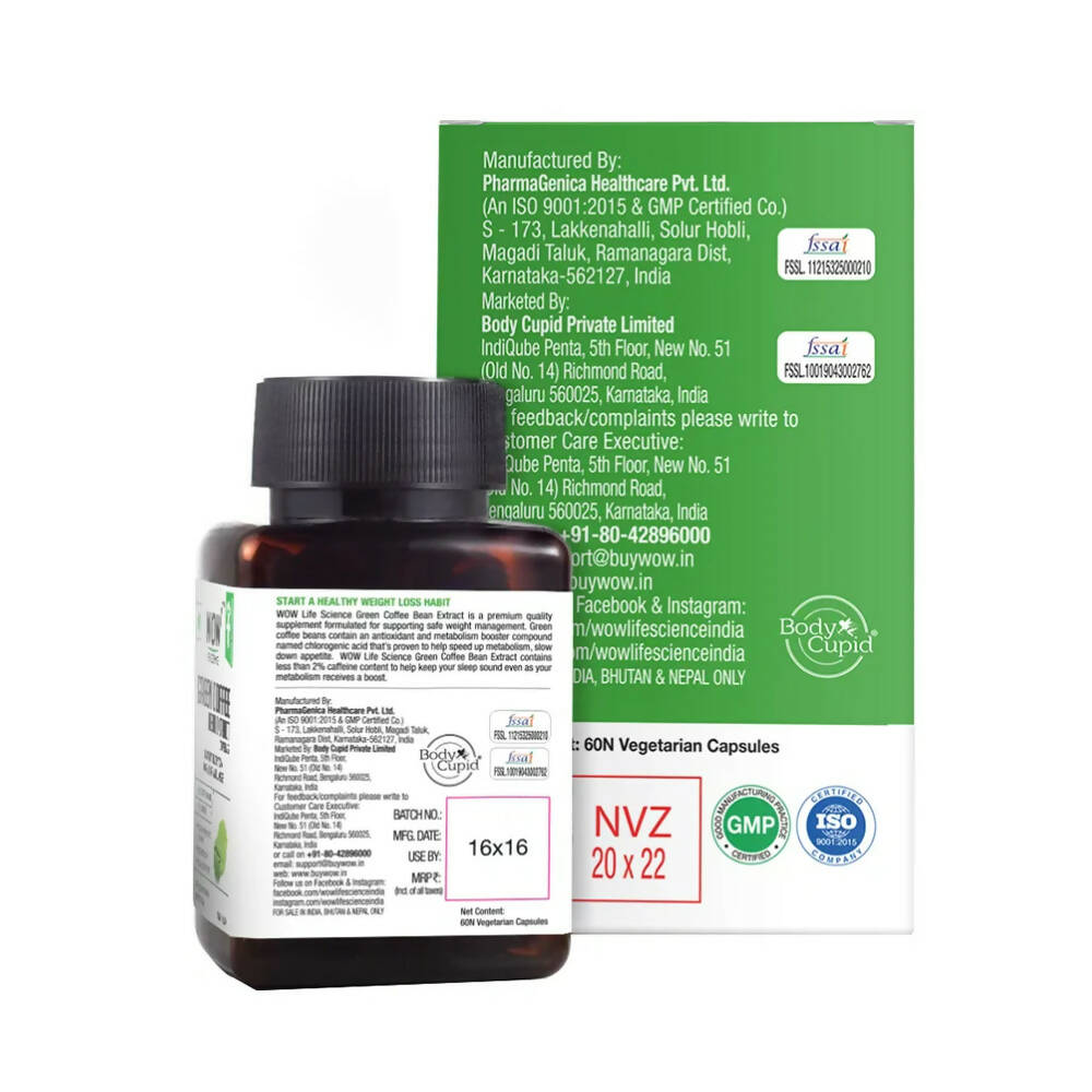 Wow Life Science Green Coffee Bean Extract Vegetarian Capsules