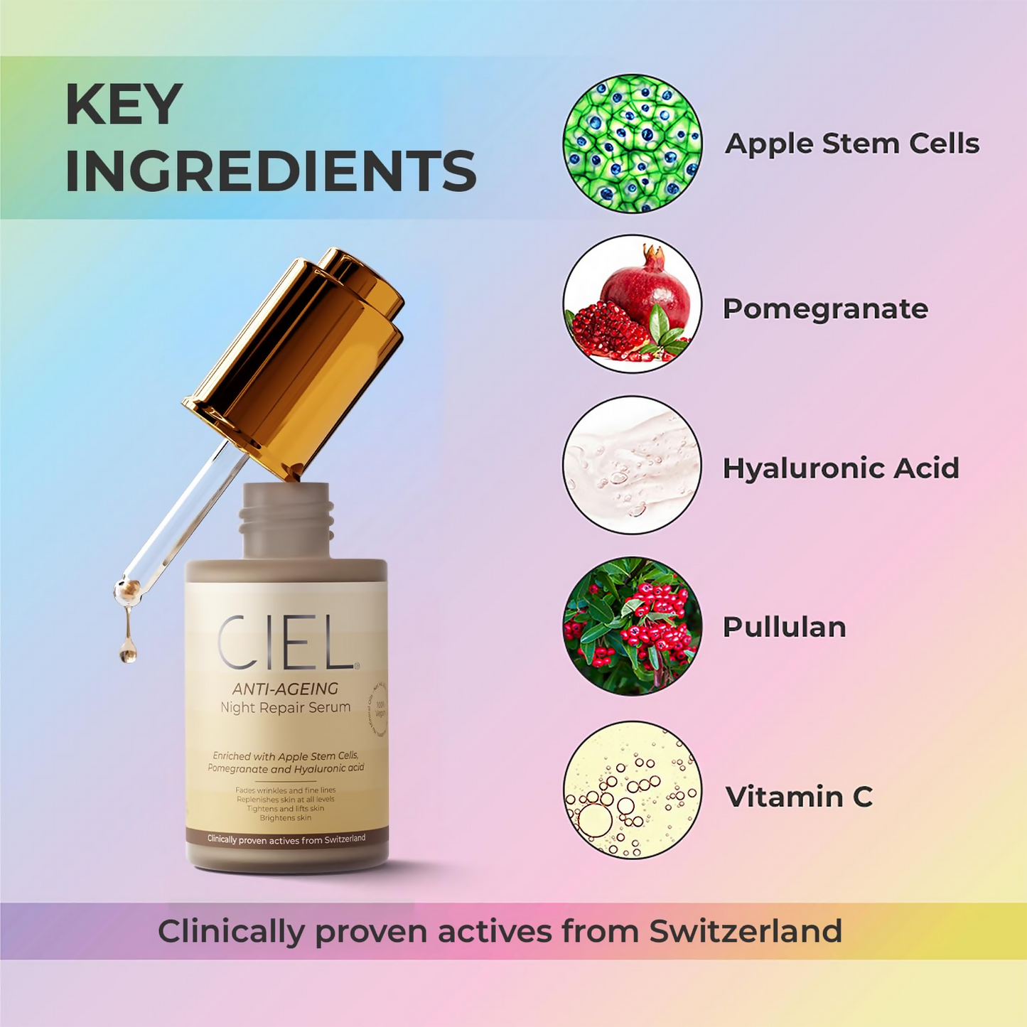 Ciel Anti-Ageing Night Repair Serum For Smoother, Younger Skin