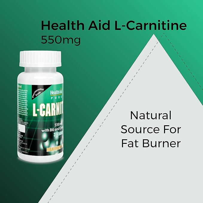 HealthAid L-Carnitine 550 mg with Vitamin B6 Chromium Tablets