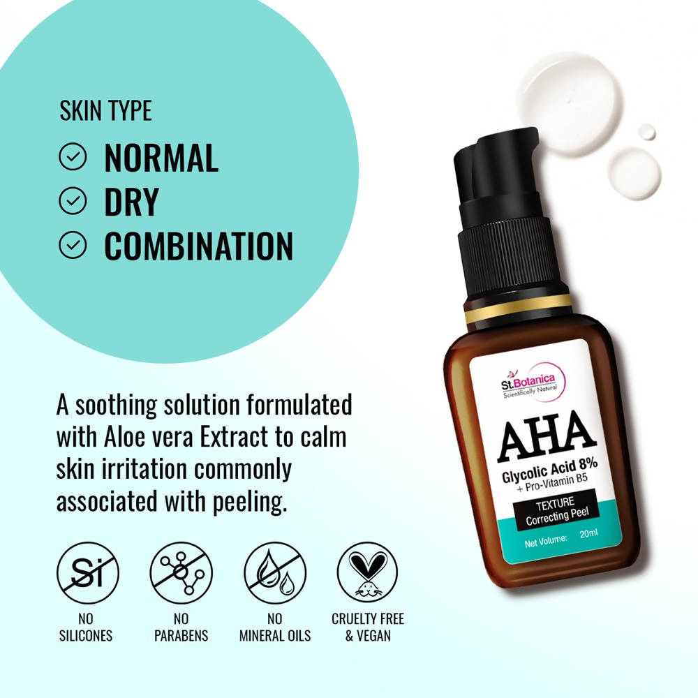 St.Botanica AHA Glycolic Acid 8% + Pro-Vitamin B5 Texture Correcting Peel