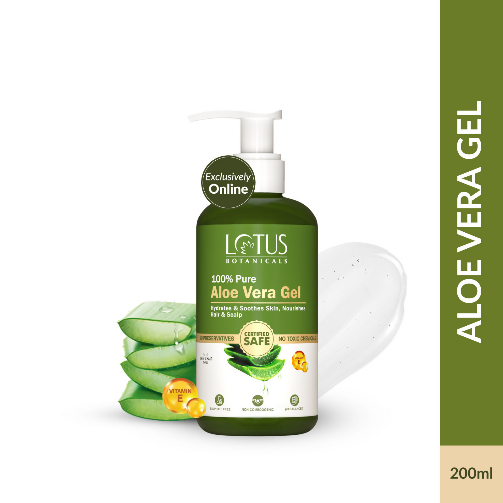 Lotus Botanicals 100% Pure Aloe Vera Gel With Vitamin E