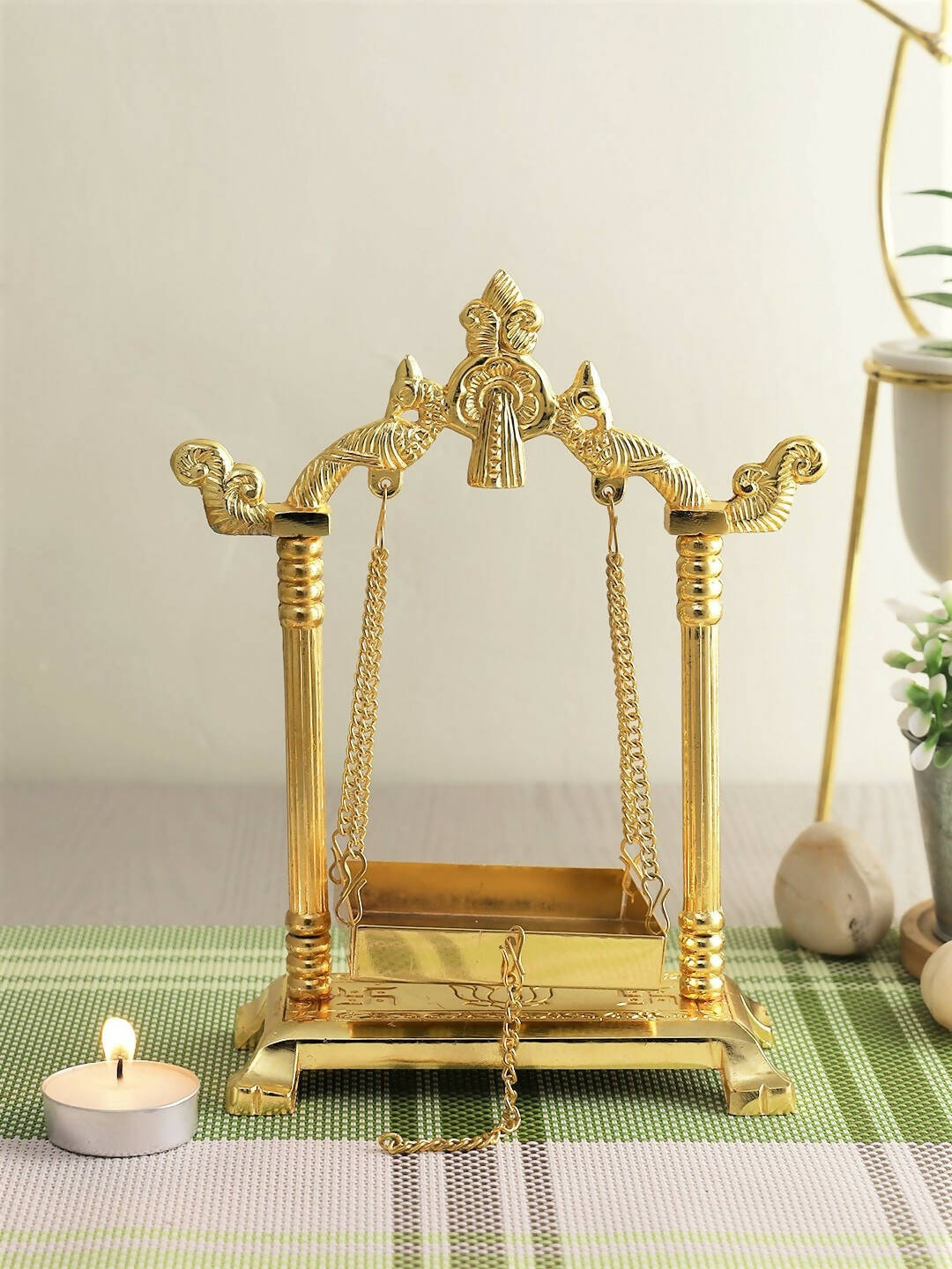 Buy CraftVatika Gold-Toned Aluminium Laddu Gopal Lord Jhula Mandir