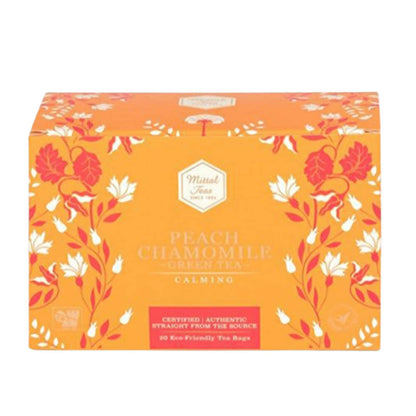 Mittal Teas Peach Chamomile Green Tea - Eco Friendly Bags
