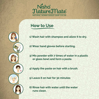 Nisha Nature Mate Henna Based Hair Black Color Powder - DrMediCart