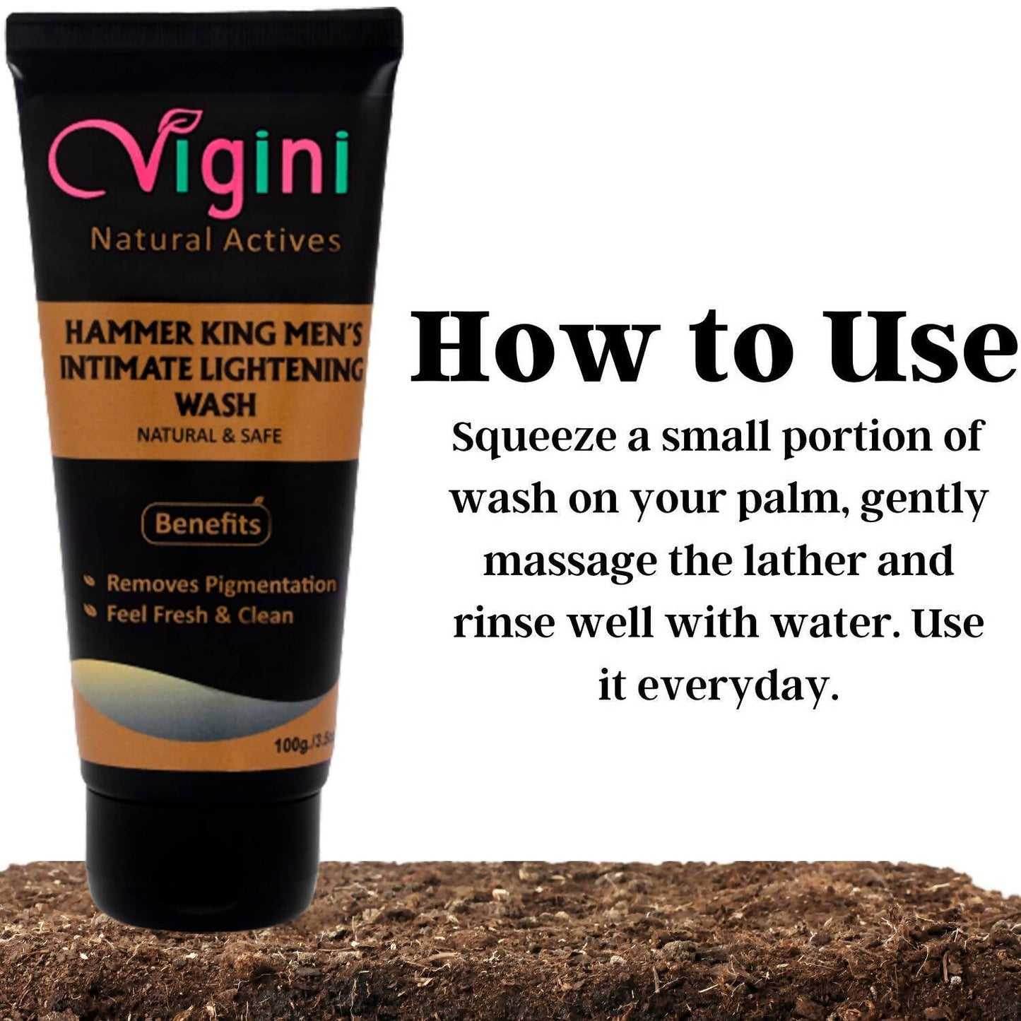 Vigini Natural Hammer King Men's Intimate Lightening Wash for Men - Drmedicart