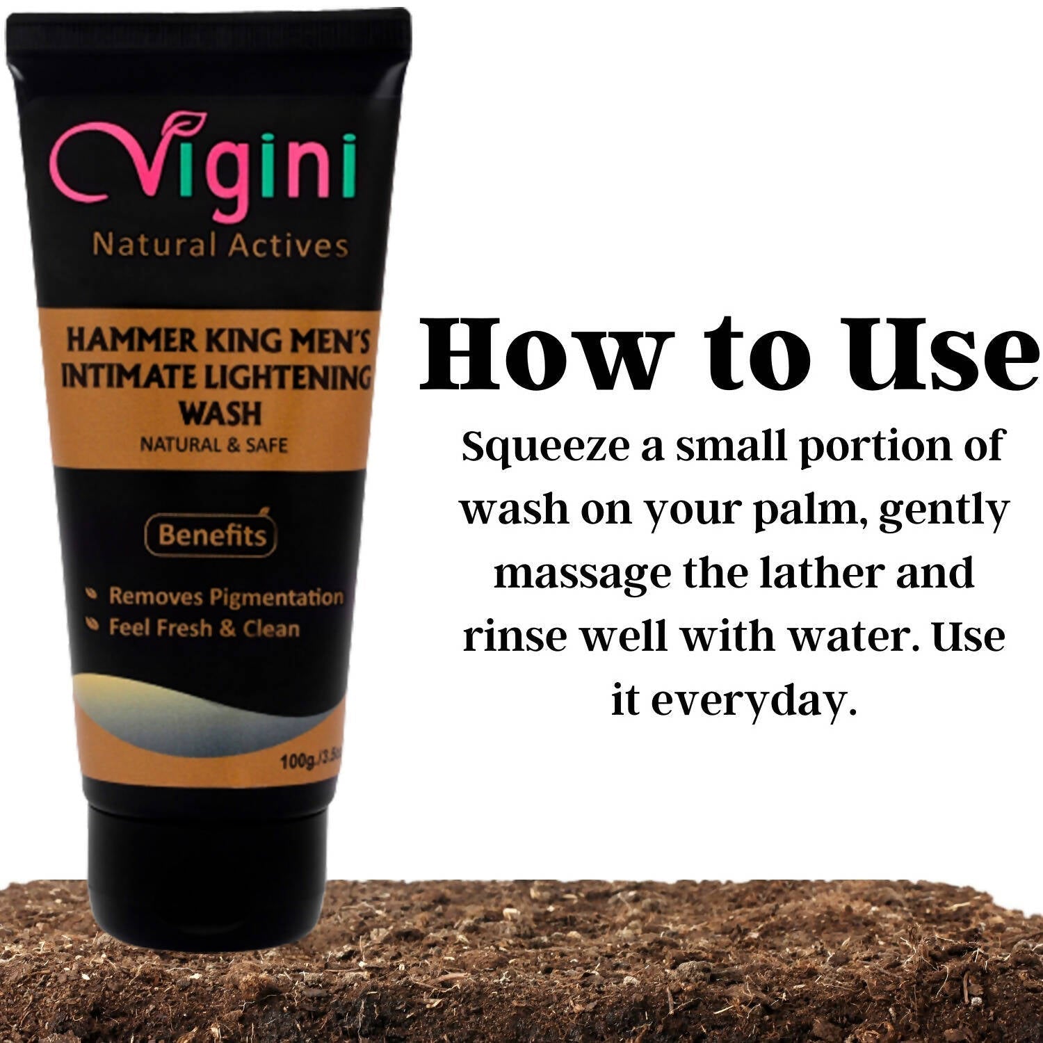 Vigini Natural Hammer King Men's Intimate Lightening Wash for Men - Drmedicart