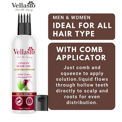 Vellasio Onion Aloevera Hair Oil & Ayurvedic Herbal Extracts
