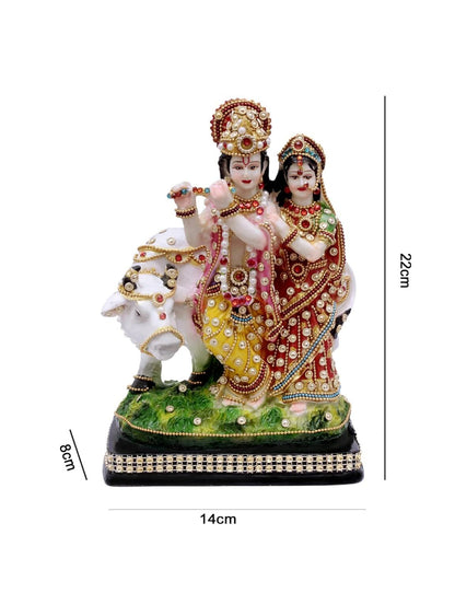 Buji Craft Radha Krishna Cow Idol
