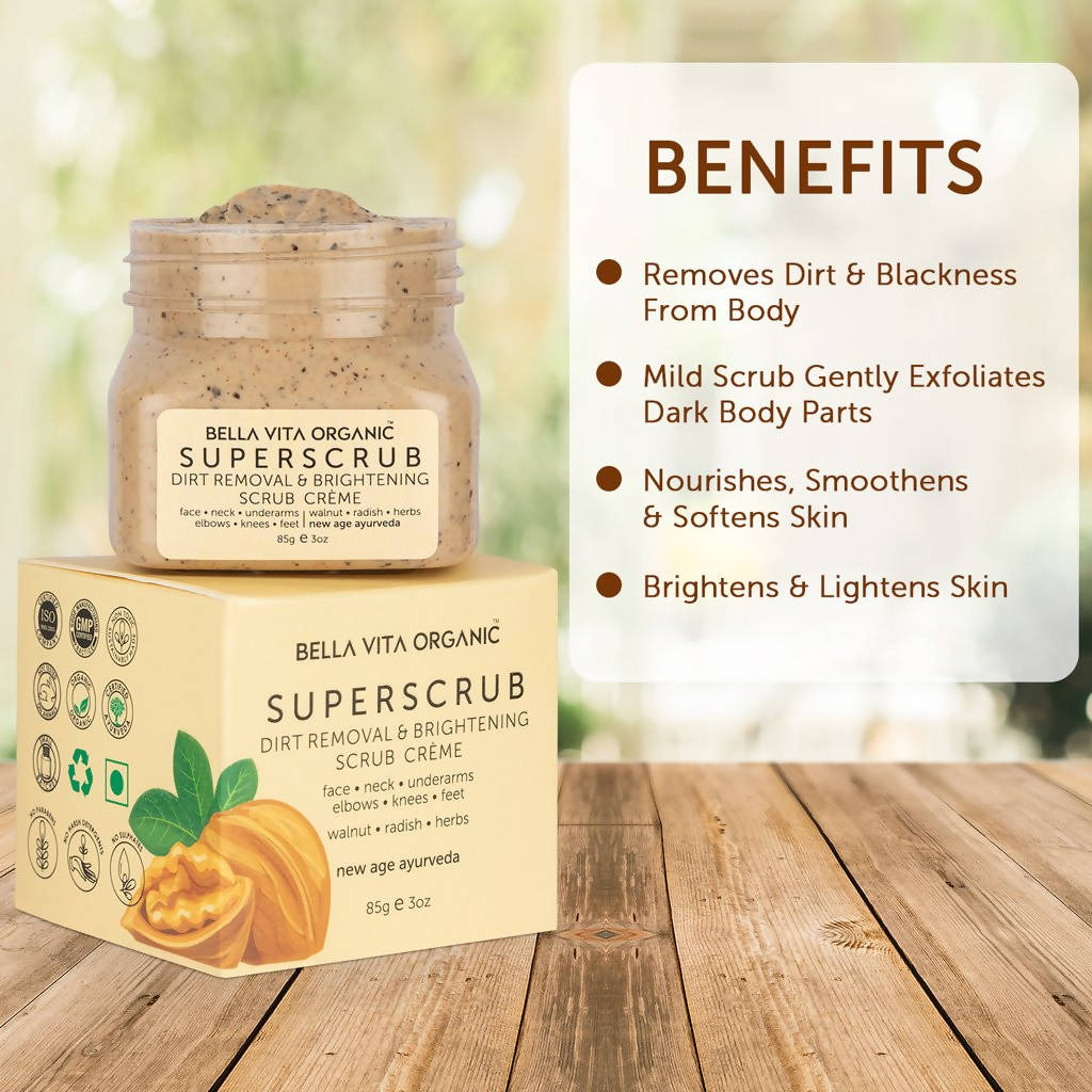 Bella Vita Organic SuperScrub Dirt Removal & Skin Brightening Scrub Creme - DrMediCart
