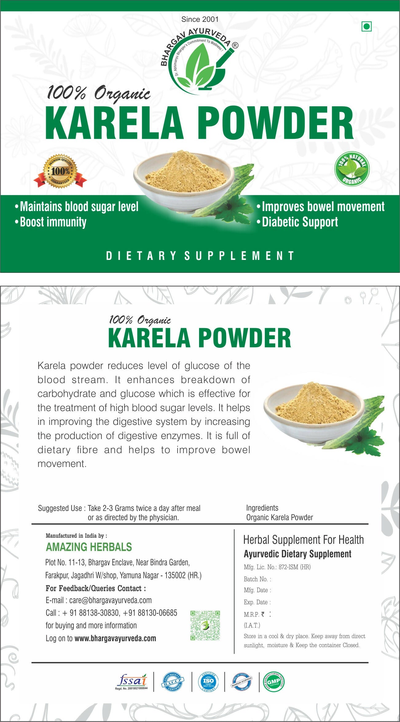 Dr.Bhargav’s Karela Powder