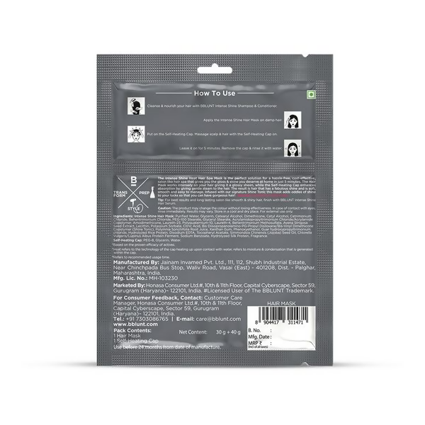 BBlunt Intense Shine Heat Hair Spa Mask With Rice & Silk Protein