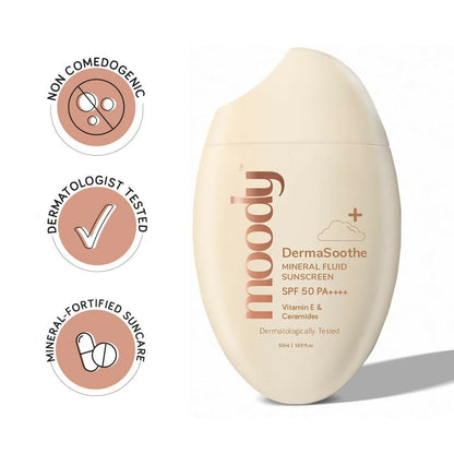 Moody SensiSoothe Mineral Brightening Sunscreen Serum with Ceramides & Rice