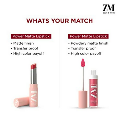 Zayn & Myza Transfer Proof Power Matte Lip Color  - Blush Nude