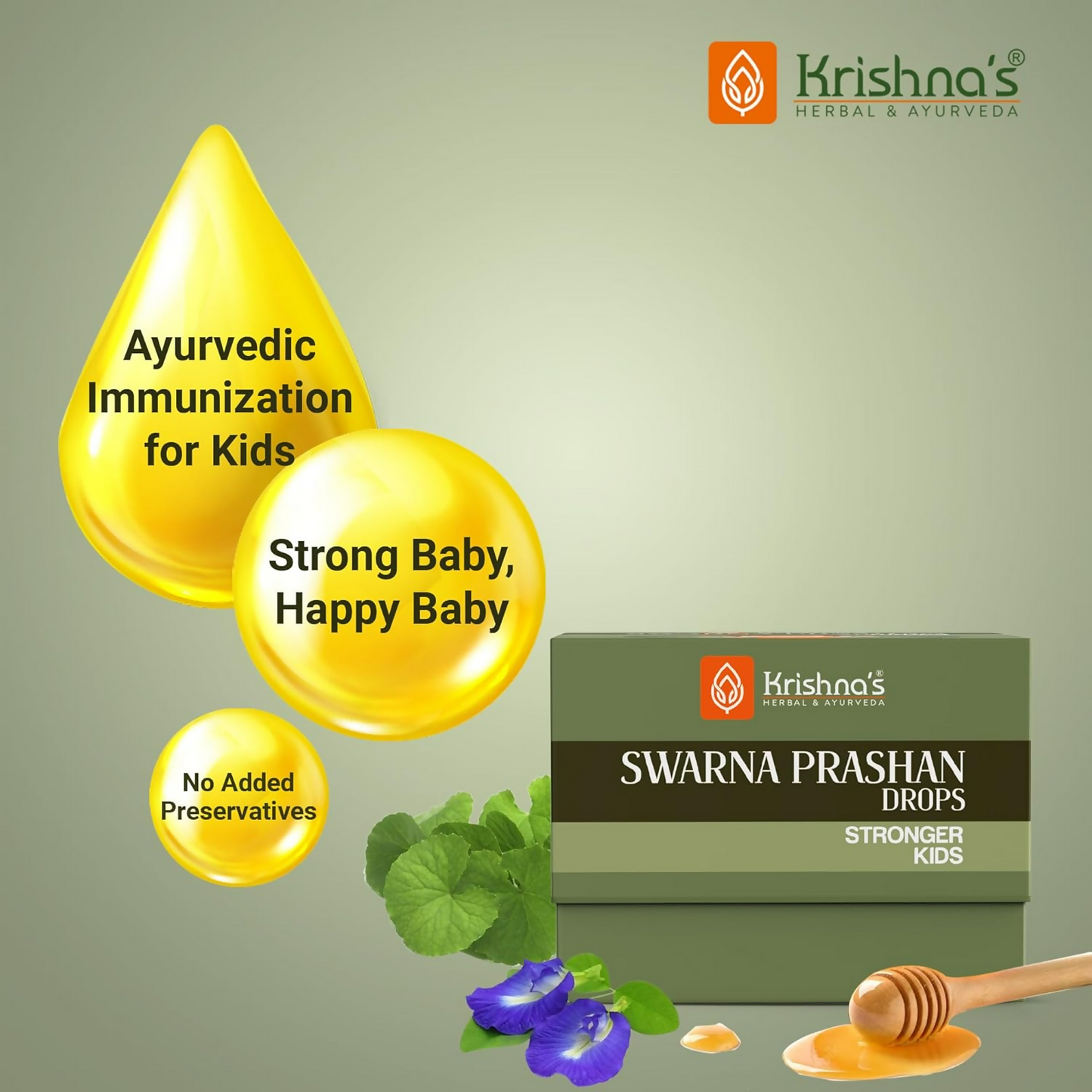 Krishna's Herbal & Ayurveda Swarnaprashan Drops For Kids