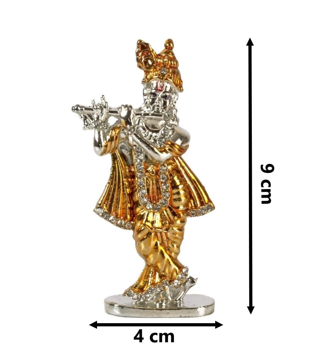 Relicon Lord Krishna Idol Silver Gold Metal Statue