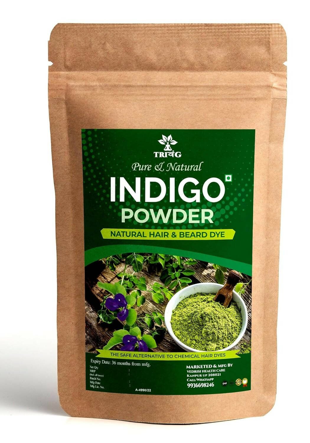 Trivang Pure & Natural Indigo Powder - DrMediCart