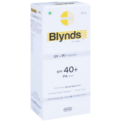 Intas Blynds Emulgel Sunscreen with UV+IR Protection SPF 40+ PA+++ & Water-Resistant