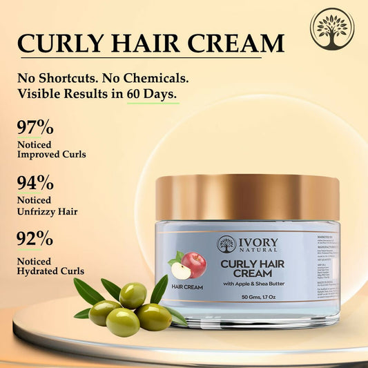 Buy Ivory Natural Curly Hair Cream - Bouncy, Shiny, Humidity-Resistant Curls Hair from DrMediCart, Ship from India to USA