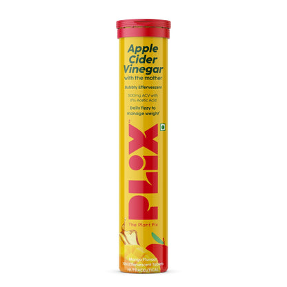 PLIX The Plant Fix Apple Cider Vinegar Effervescent Tablets with Mother - Mango