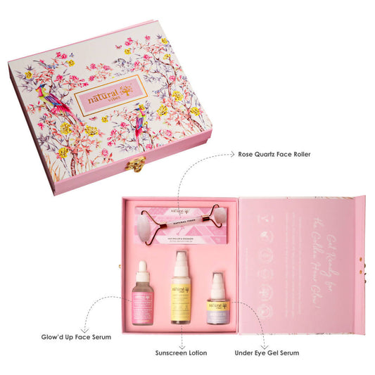 Buy Natural Vibes Glow Getter Gift Set with Rose Quartz Face Roller from DrMediCart, Ship from India to USA