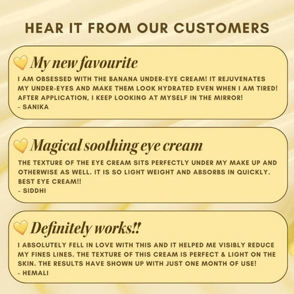 The Skin Diet Company Banana Brightening Under-Eye Cream - Dark Circles, Fine Lines with Niacinamide