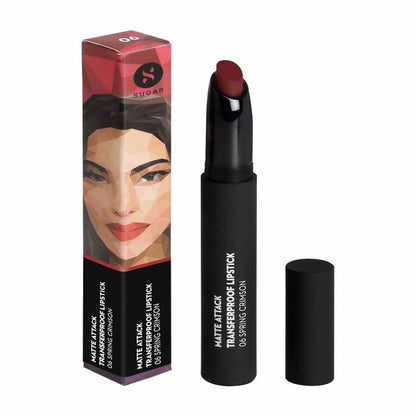 Sugar Matte Attack Transferproof Lipstick - Spring Crimson (Crimson Red)