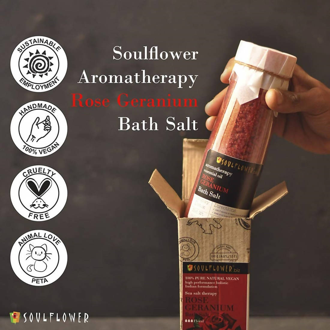 Soulflower Essential Oil Ocean Blue Bath Salt
