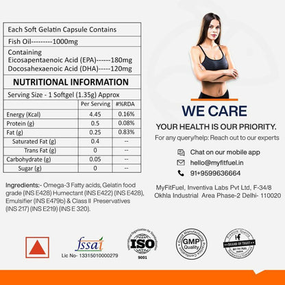MyFitFuel Salmon Fish Oil Omega 3 1000mg Capsules