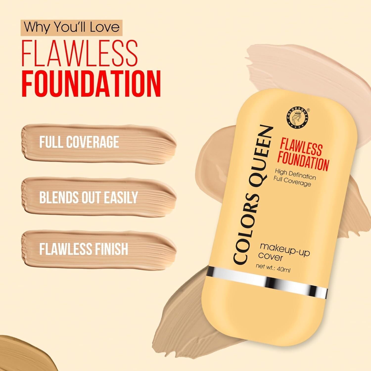 Colors Queen Flawless Foundation – 05 Classic Ivory