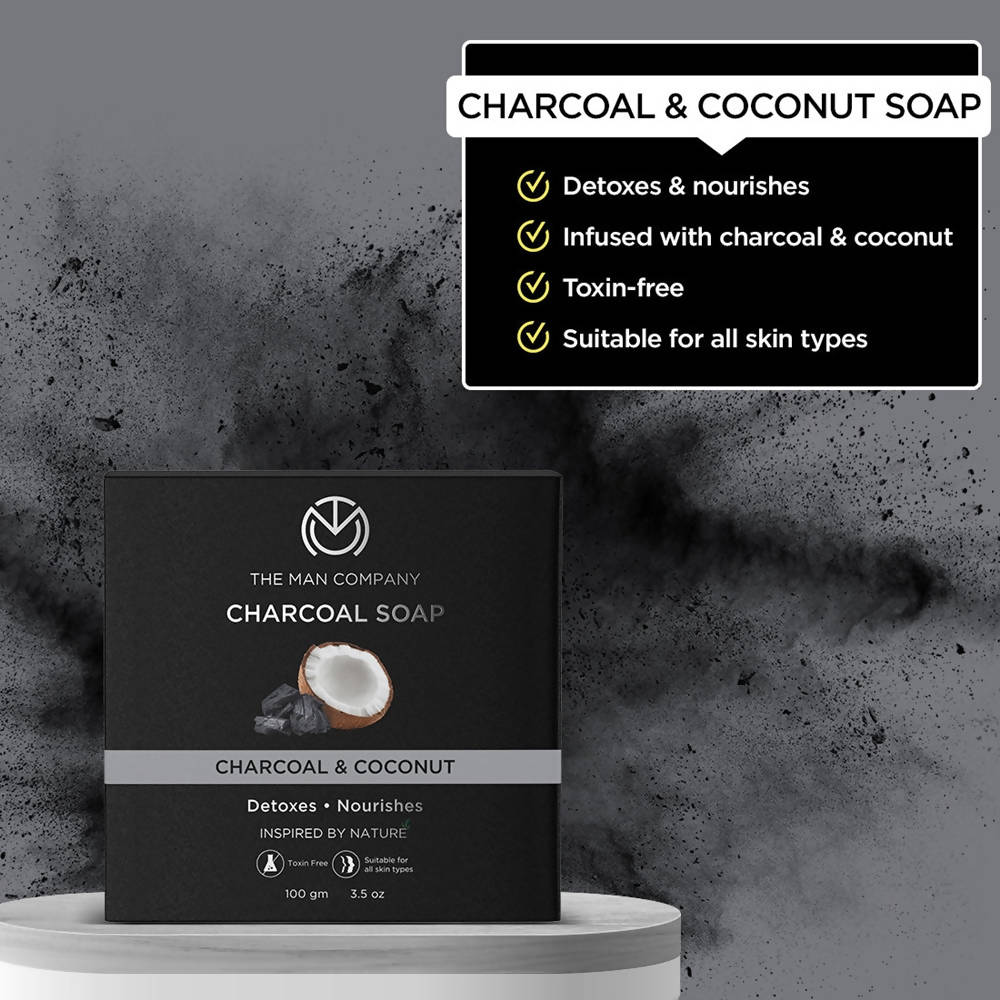The Man Company Charcoal Soap Bar - Charcoal & Coconut - Drmedicart