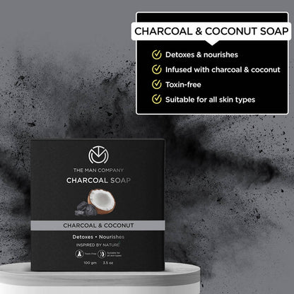The Man Company Charcoal Soap Bar - Charcoal & Coconut - Drmedicart